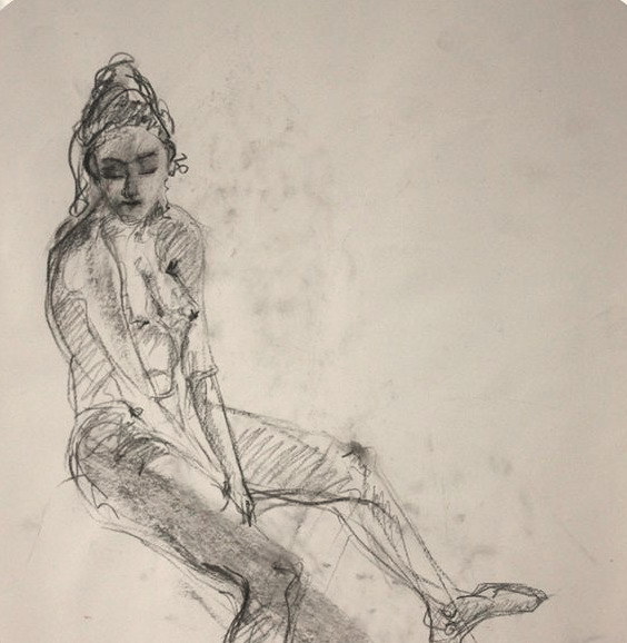 A gesture drawing from one of Bruno's life drawing sessions